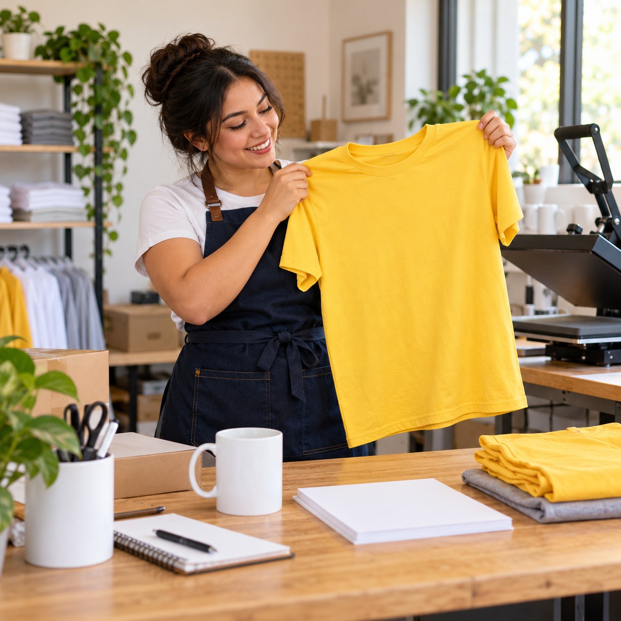 Diseño y personalización de camisetas en un taller creativo