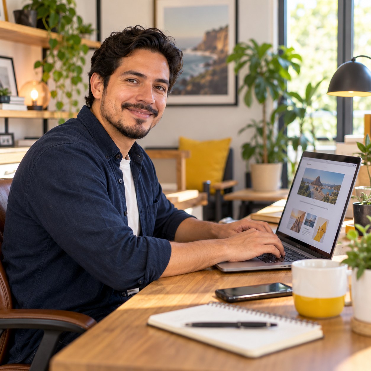 Diseñador trabajando en una computadora